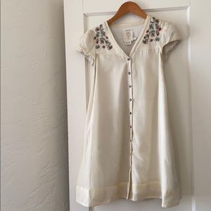 Anthropologie Meadow Rue Cream Dress